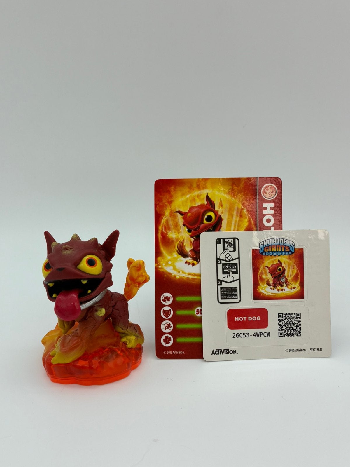 Hot dog Skylanders Giants avec autocollant et carte, Envoi, Comme neuf