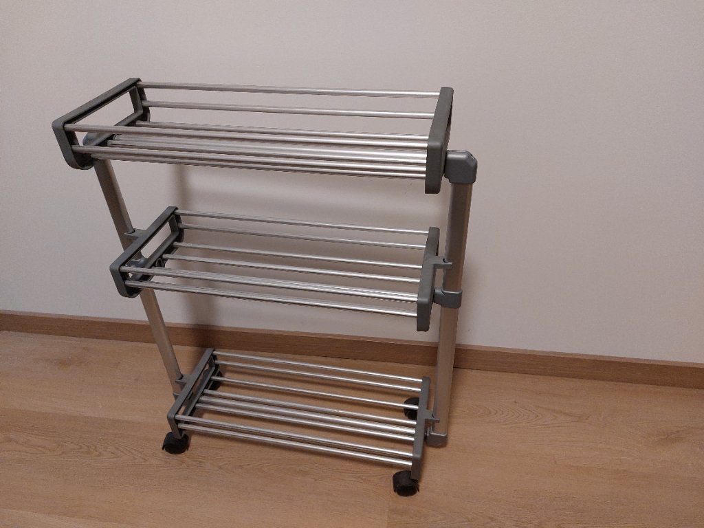 Chariot de salle de bain et de cuisine sur roulettes, Argent, Métal, Comme neuf, Chariot de cuisine