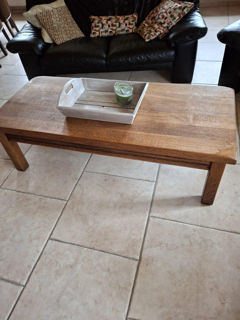 Table basse en chêne massif, 100 à 150 cm, Enlèvement, Utilisé, Chêne
