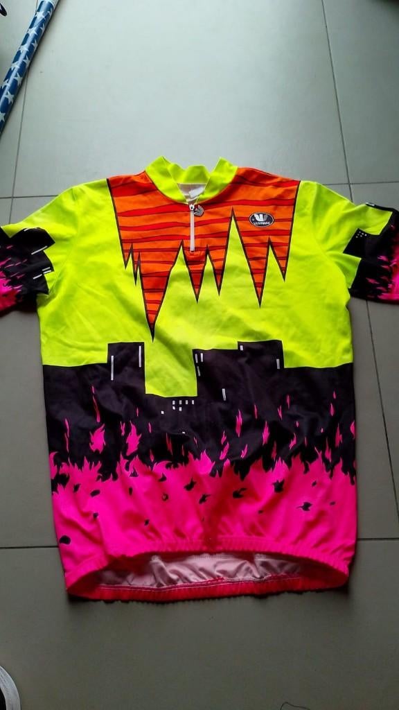 retro vintage fluo wielershirt vermarc maat M denk ik, Ophalen of Verzenden
