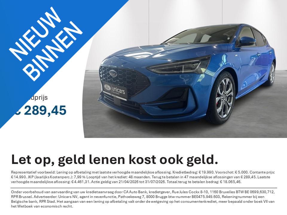 Ford Focus 1.0i EcoB MHEV 114kW ST-Line X Vign. DCT, Auto's, Gebruikt, Blauw, 155 pk, Bedrijf