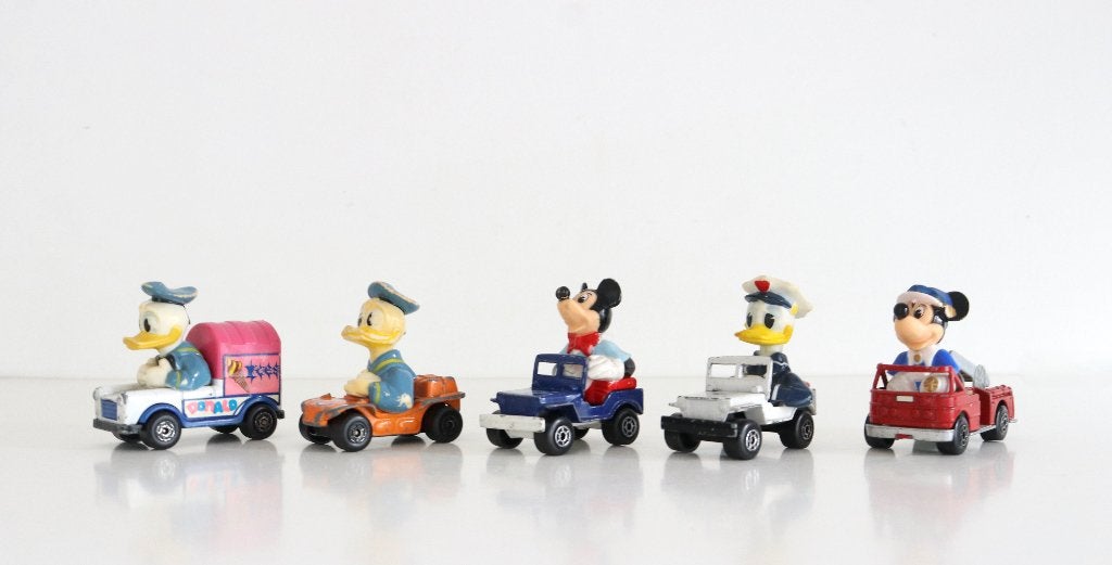 Vintage Matchbox Mickey Mouse & Donald Duck, Ophalen of Verzenden, Donald Duck, Gebruikt