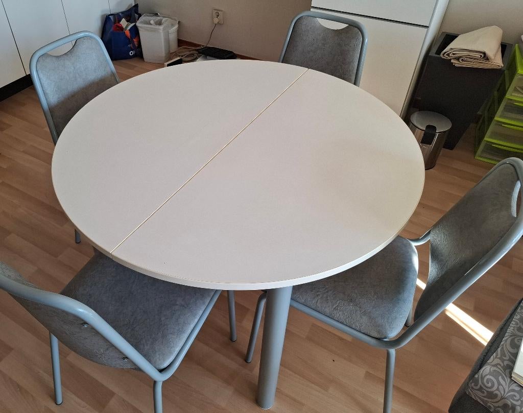 Keukentafel wit en stoelen, Enlèvement, Utilisé