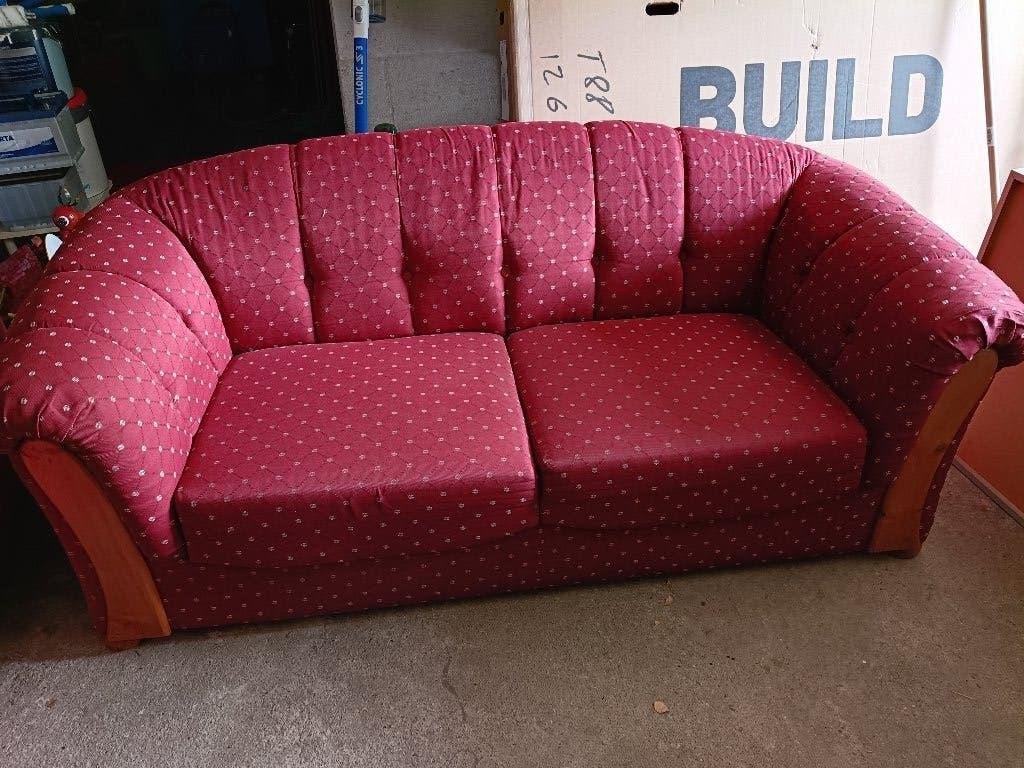 Canapé en tissu rouge, Maison & Meubles, Enlèvement, Utilisé, Tissus