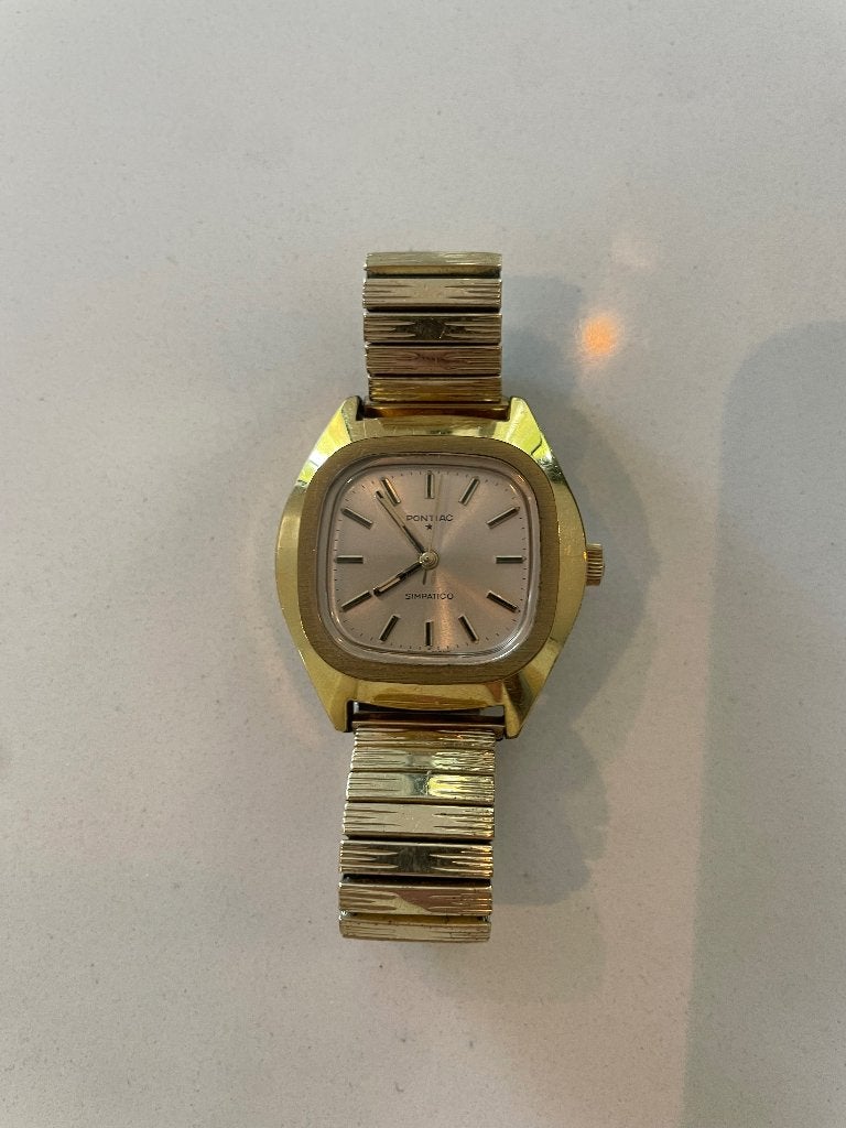 Vintage horloge Pontiac, Overige merken, Staal, Met bandje, Polshorloge