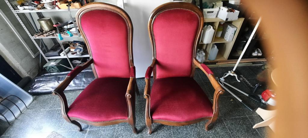 2 chaises Louis Philippe, Enlèvement, Tissus
