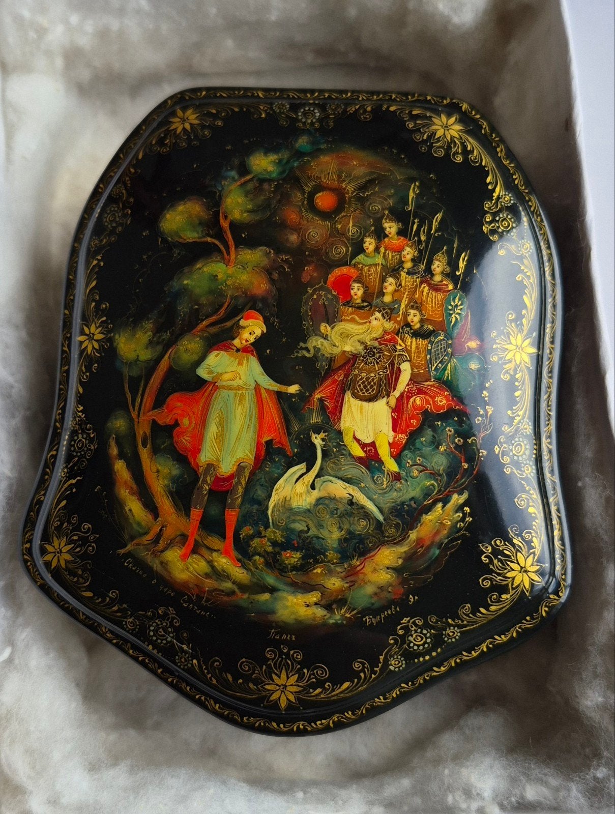 Vieille boîte Russe laqué, Palekh. Original., Enlèvement ou Envoi, Neuf