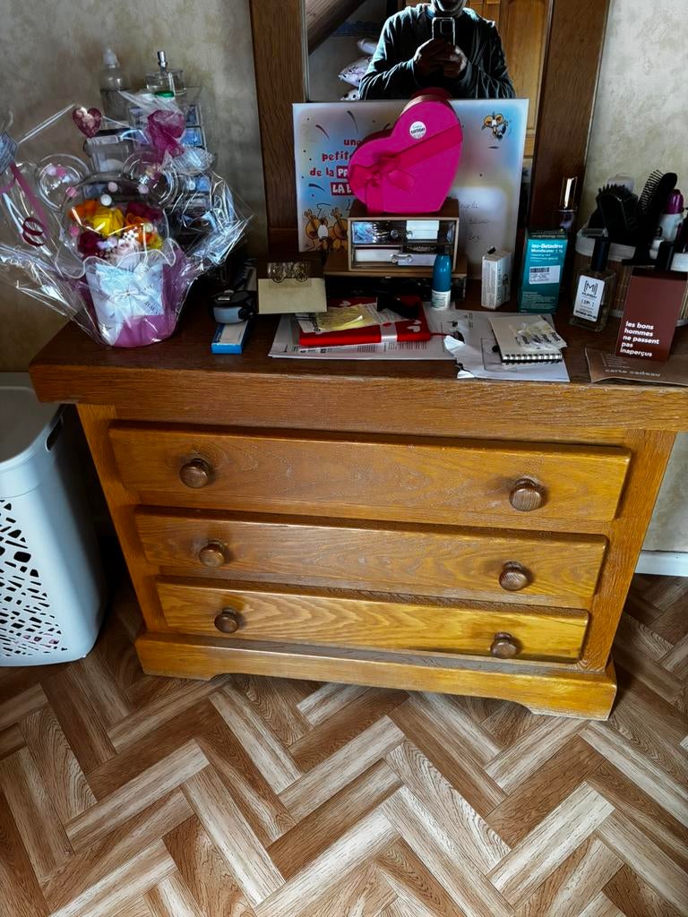 Chambre a coucher à donner mais pas le lit en chene massif, Ophalen, Gebruikt, Tweepersoons, Chene massif