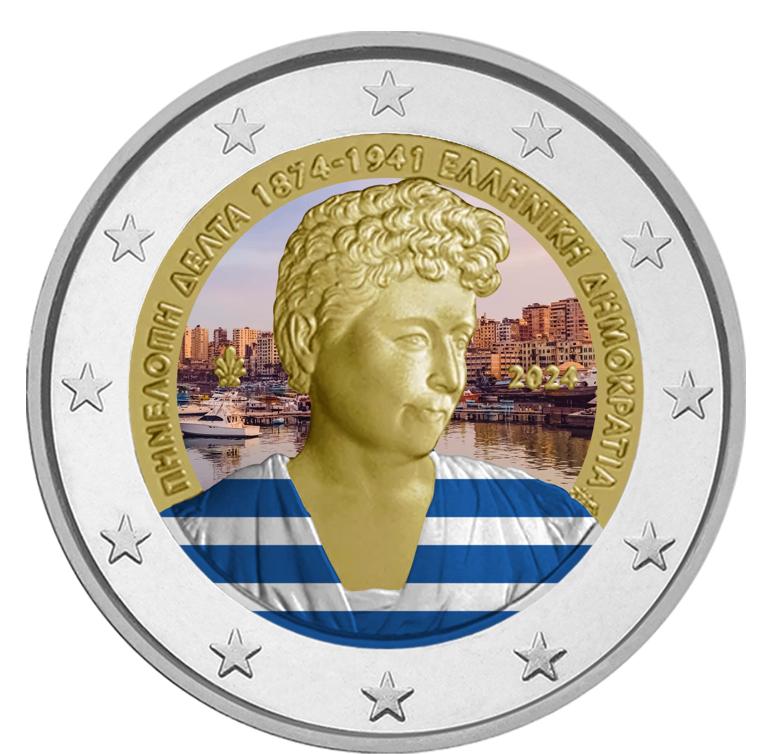 2 euro Griekenland 2024 Penelope Delta gekleurd, Ophalen of Verzenden, Griekenland, 2 euro
