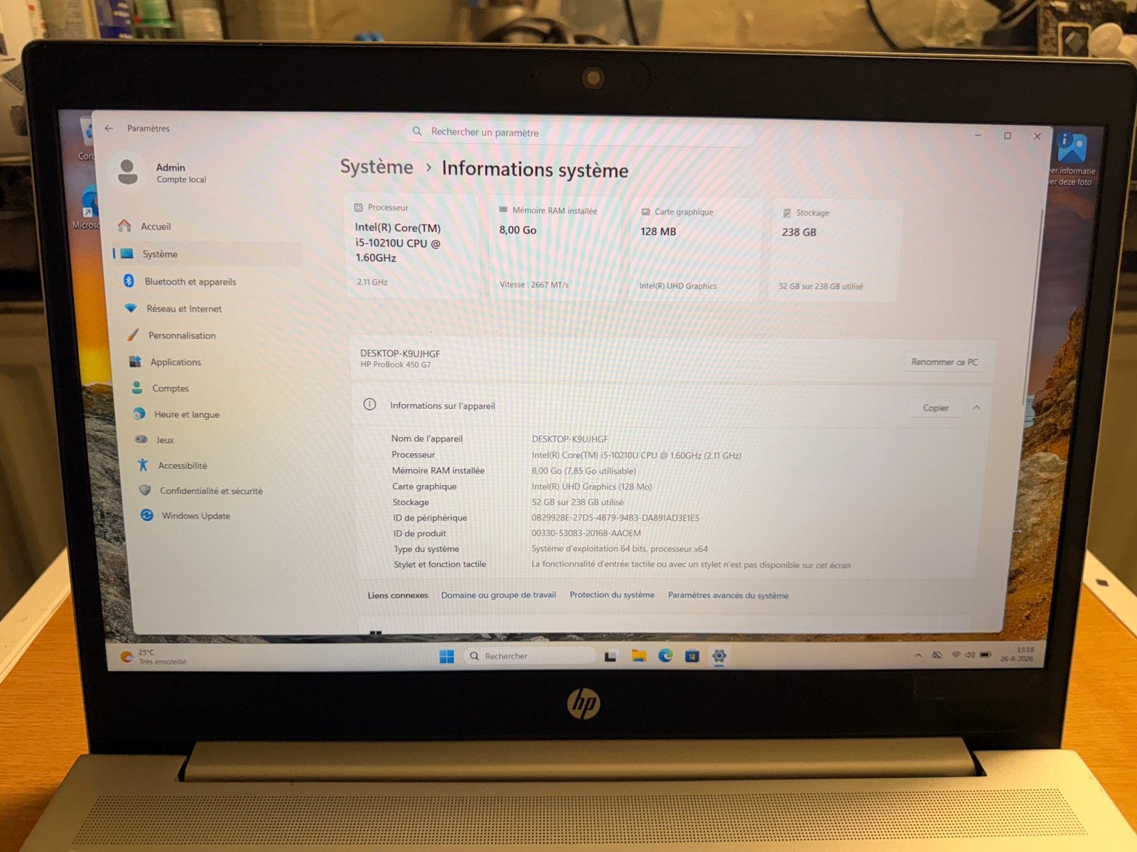 HP Probook 10gen intel i5 15 inch hd, Computers en Software, Ophalen, 2 tot 3 Ghz, 15 inch, 8 GB