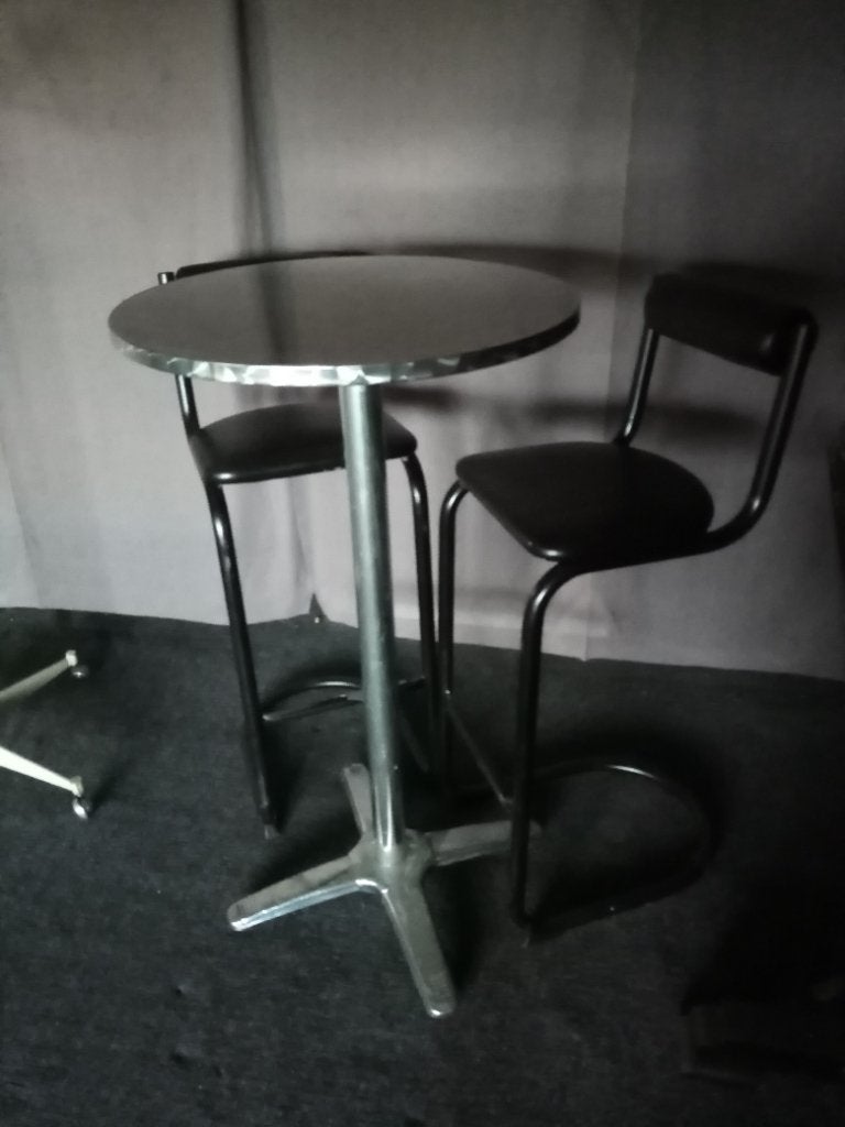 Inox bijzettafel, hoge tafel, Huis en Inrichting, Ophalen, Gebruikt