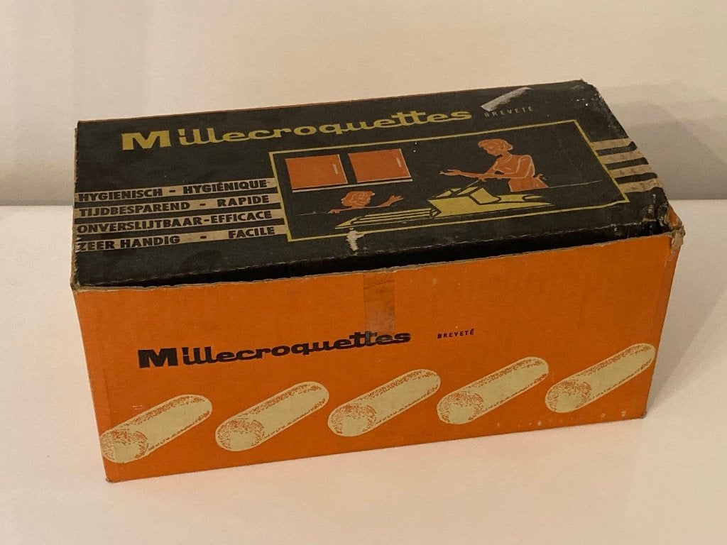 Millecroquettes krokettenmaker – Vintage in originele doos!, Kunststof, Gebruikt, Overige typen, Vintage