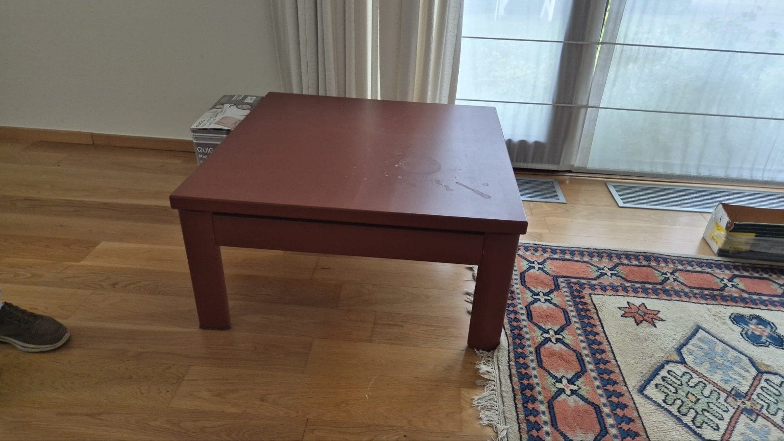 vierkant salontafeltje, Huis en Inrichting, Ophalen, Gebruikt, 50 tot 100 cm, Vierkant