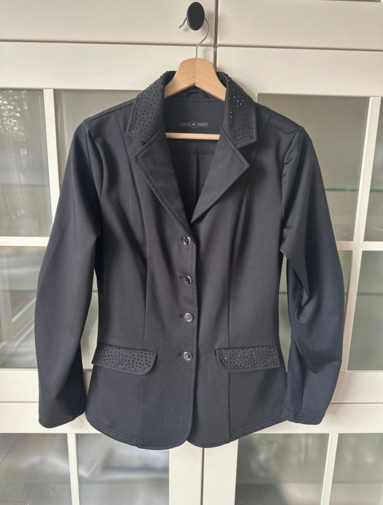 Wedstrijdjas Crystal/Strass, Dieren en Toebehoren, Paardrijkleding, Ophalen of Verzenden, Zo goed als nieuw, Zwart, Dames
