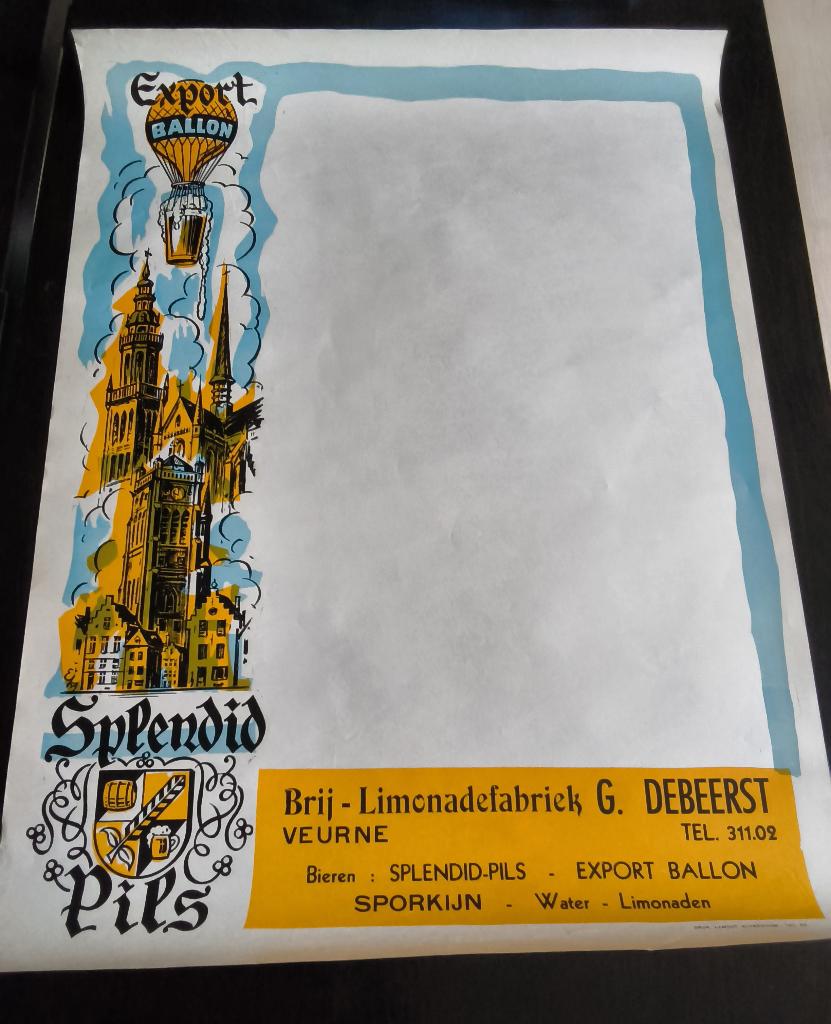 Affiche  Brouwerij De Beerst Veurne, Verzamelen, Merken en Reclamevoorwerpen, Ophalen, Nieuw, Reclamebord
