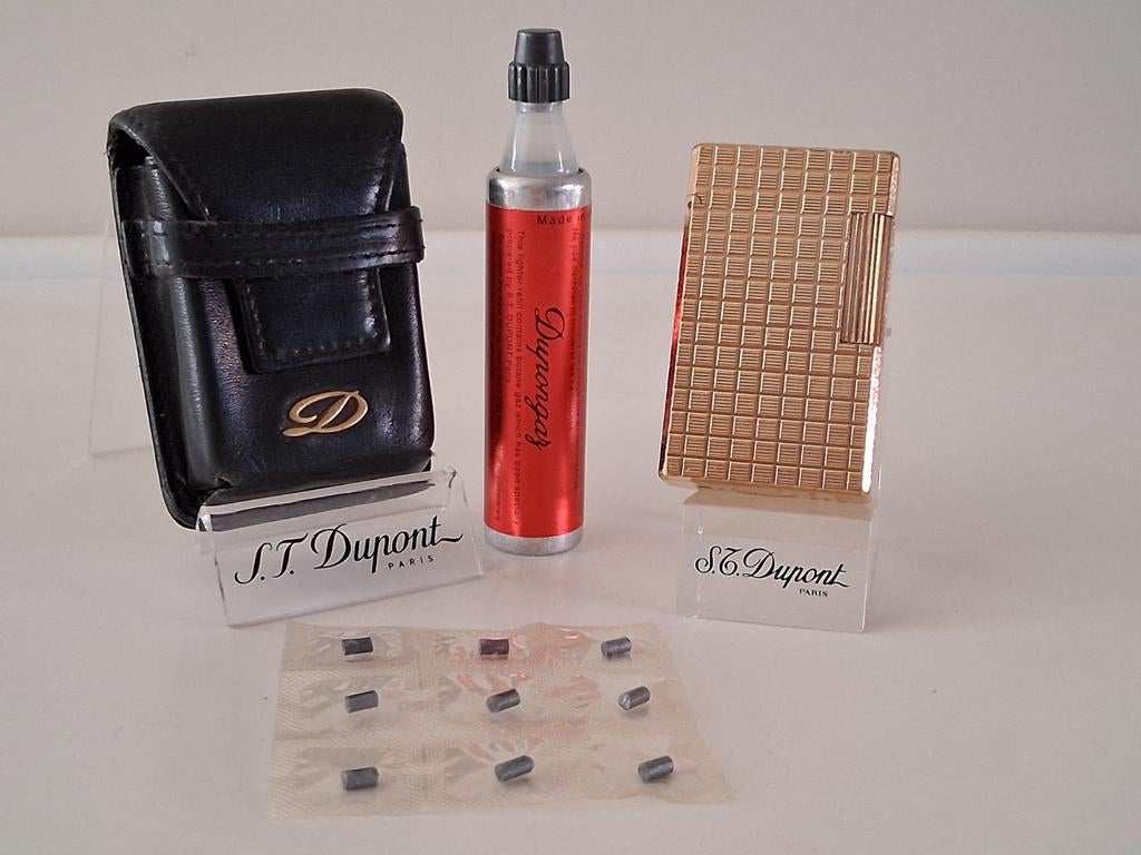 Dupont Aansteker L1 Model 20U 18K Verguld Goud Kleur, Ophalen of Verzenden, Gebruikt, Aansteker