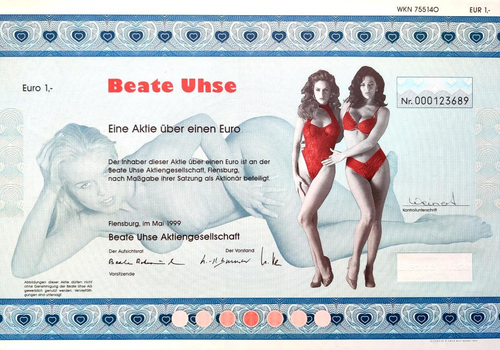 Beate Uhse 1999, Postzegels en Munten, Aandelen en Waardepapieren, Ophalen of Verzenden, 1970 tot heden, Aandeel