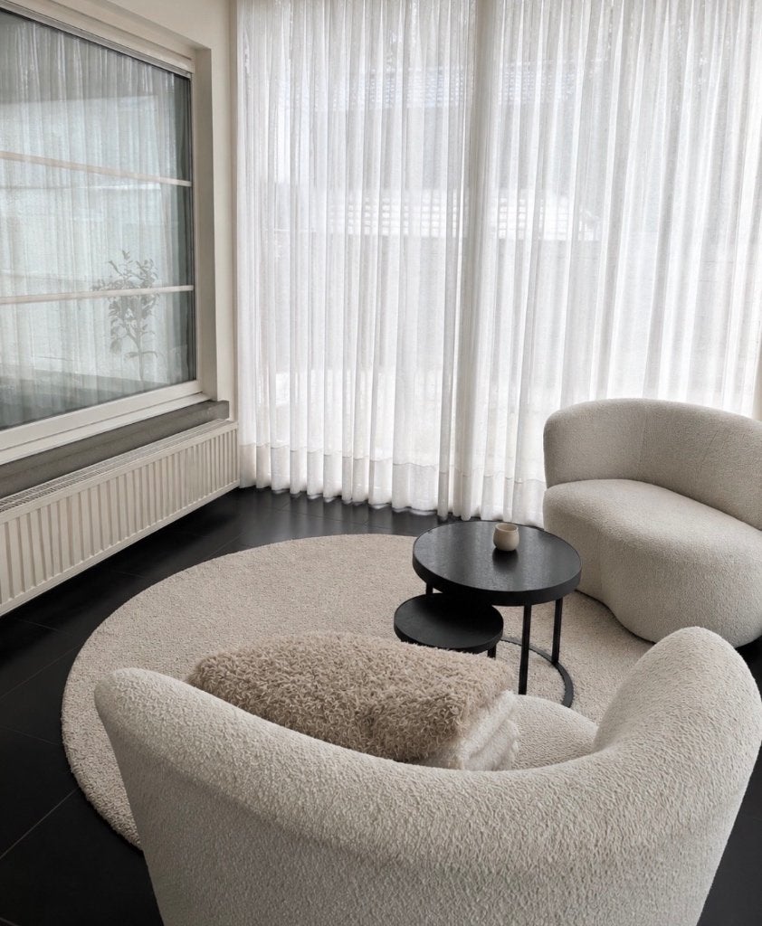 Moooi Design Fauteuils – Set van 2 – Crème Bouclé – €500, Moins de 150 cm, Comme neuf, Enlèvement, Deux personnes
