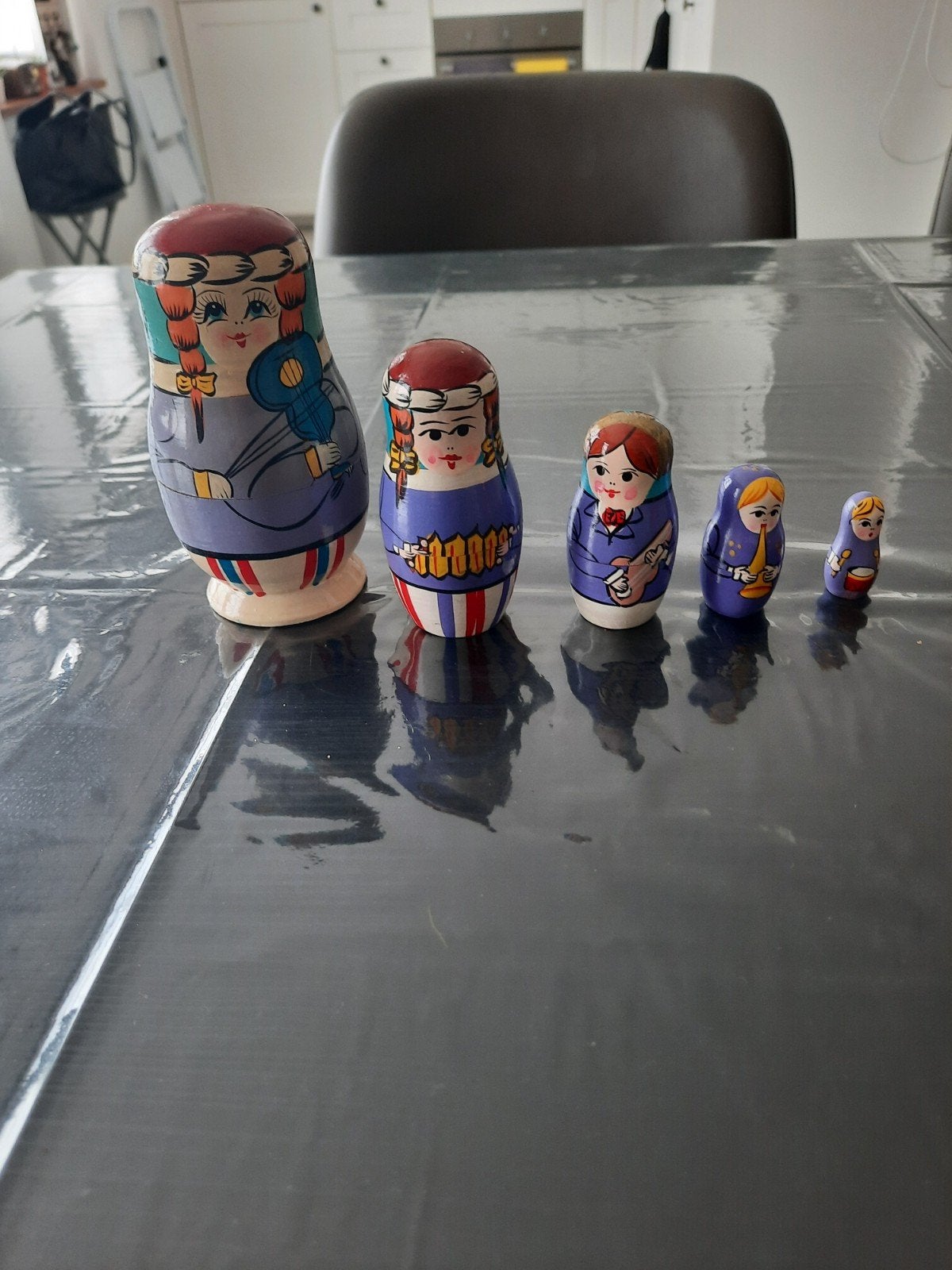 4 matroesjkas waarvan 2 compleet, Ophalen of Verzenden, Gebruikt