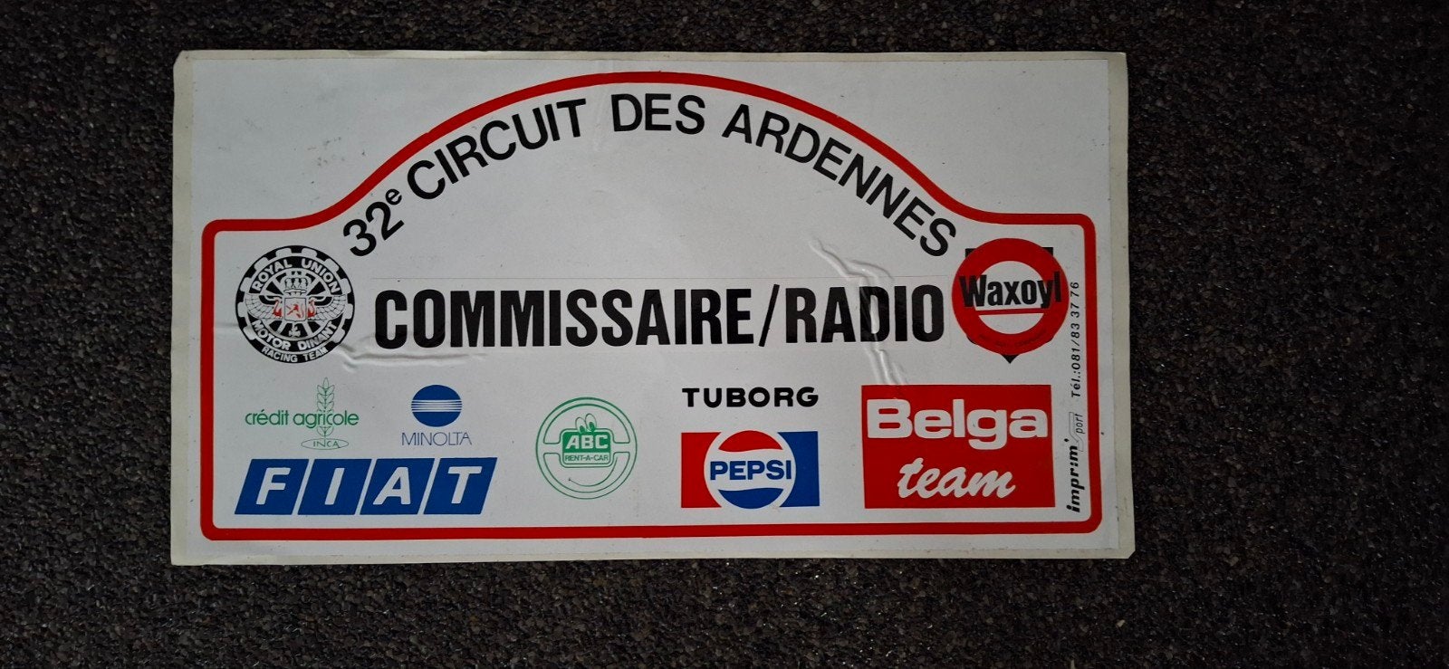 Grote sticker autorally Circuit des Ardennes Belga team, Verzamelen, Ophalen of Verzenden, Gebruikt, Auto of Motor