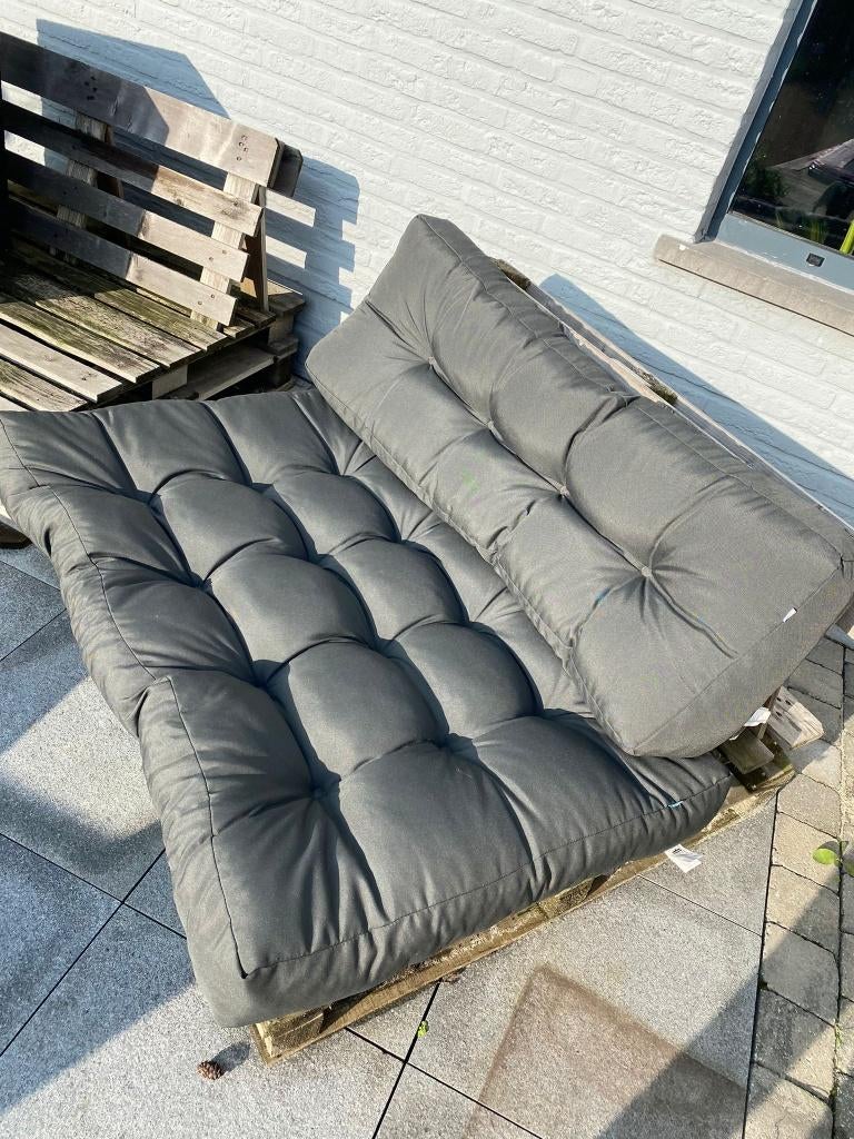 Kussensets (2 sets) voor lounge (120 x 80 + 120 x 40 cm), Tuin en Terras, Tuinsets en Loungesets, Ophalen, Zo goed als nieuw, 2 zitplaatsen