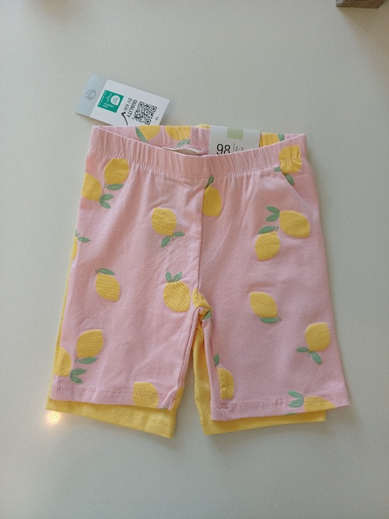 NIEUW set 2 fietsbroeken 'citroenen' maat 98 Kik, Enfants & Bébés, Enlèvement ou Envoi, Neuf, Fille, Pantalon