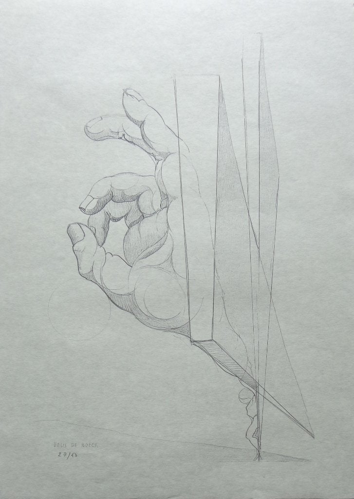 FELIX DE BOECK / HAND / ZW-W LITHO / 45x32cm, Antiek en Kunst, Ophalen of Verzenden, Lithografie