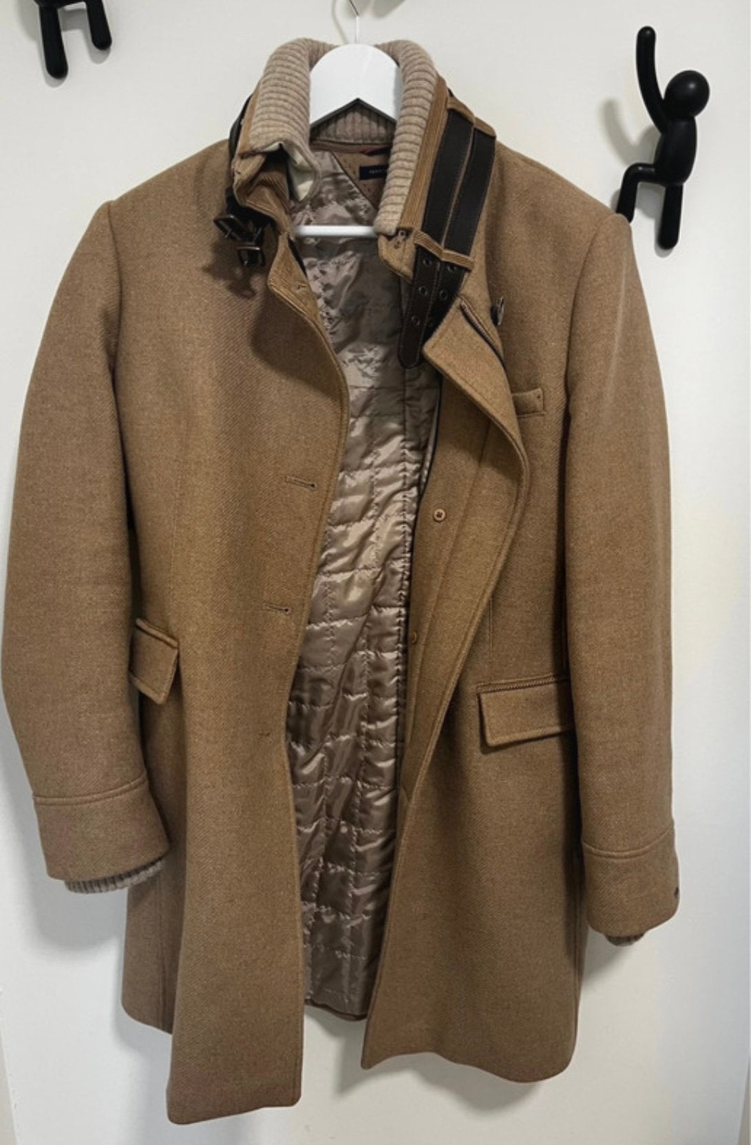 Mantel Hilfiger XL, Kleding | Dames, Jassen | Winter, Ophalen of Verzenden, Gedragen, Maat 46/48 (XL) of groter, Bruin