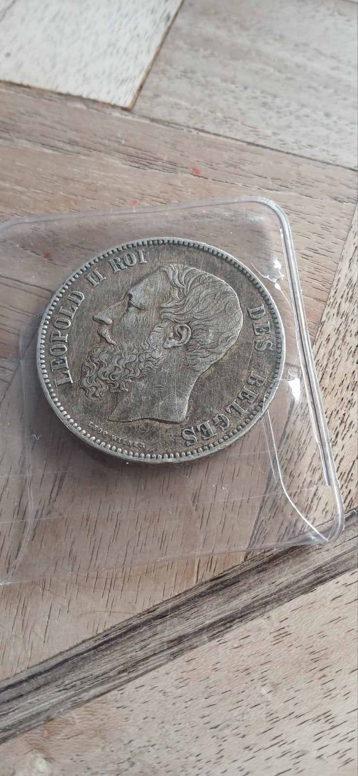 zilver 5 Francs 1870 (Leopold II)  Jaar: 1870, Ophalen of Verzenden, Gebruikt