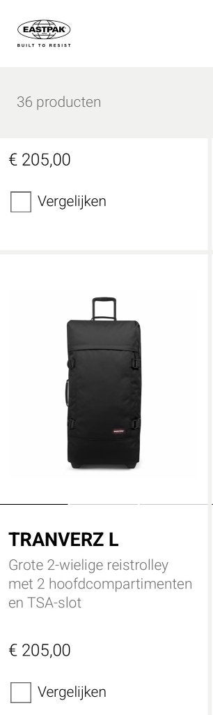 Eastpak traverz L 121l zwart, Ophalen, Nieuw, Zwart, Uitschuifbare handgreep