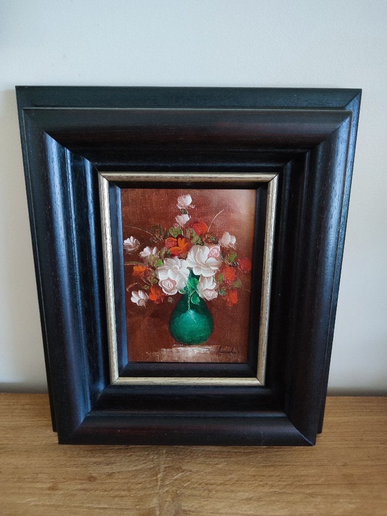 Magnifique nature morte, dans un très beau cadre ancien, Enlèvement ou Envoi, Peinture à l'huile, Encadré, Fleurs