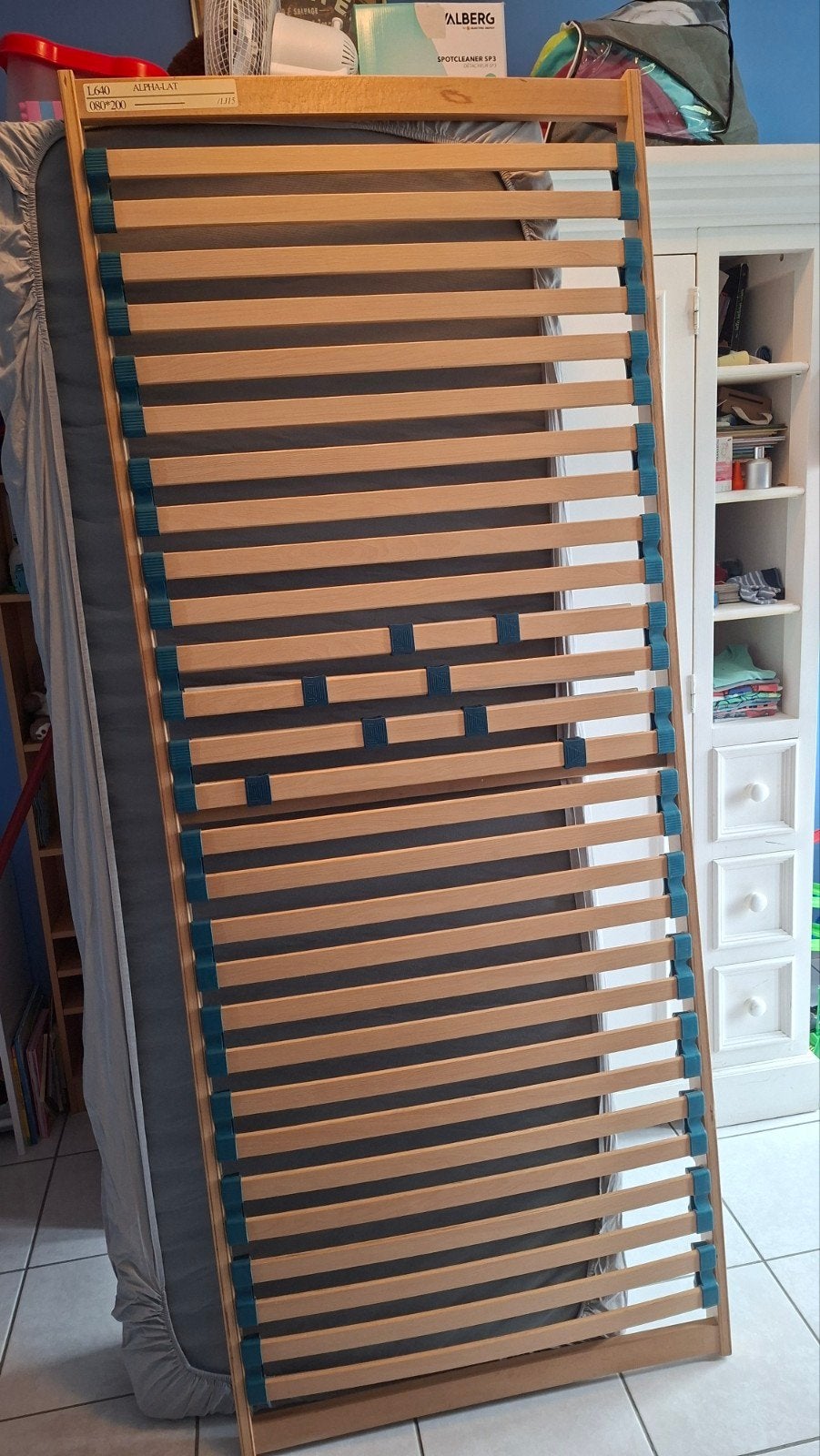 sommier a lattes 80200, Ophalen, Eenpersoons, Zo goed als nieuw, 80 cm