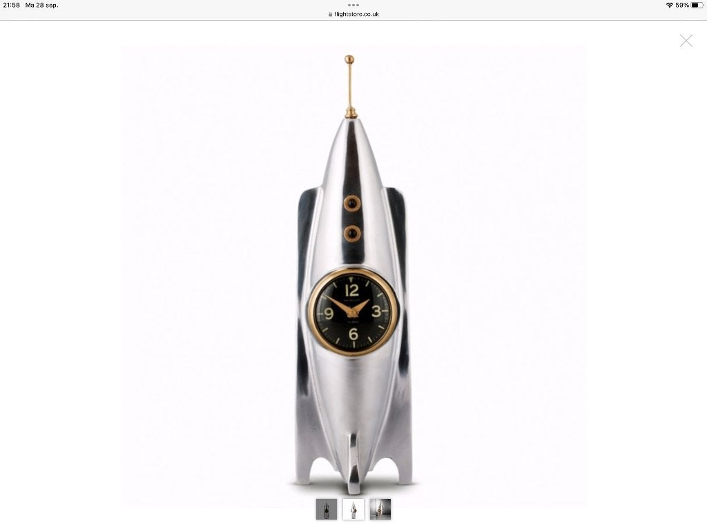 Klok Rocket Table Clock, Huis en Inrichting, Ophalen, Analoog, Werkt op batterijen, Zo goed als nieuw