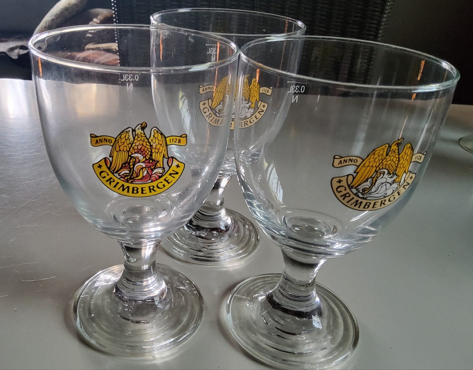 3 bierglazen, Ophalen, Zo goed als nieuw, Bierglas