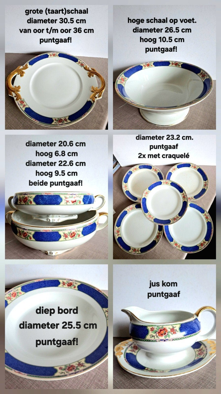 T.e.a.b. Dit zijn antieke servies-delen 1910-1930., Antiek en Kunst, Ophalen