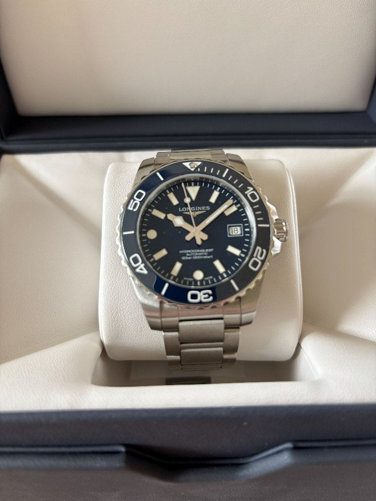 Longines Hydroconquest 39mm blauw, Bijoux, Sacs & Beauté, Montres | Hommes, Comme neuf, Montre-bracelet, Autres marques, Acier