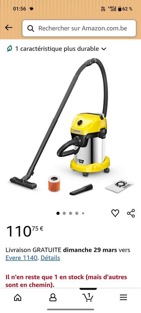 Aspirateur lave vitre a vapeur, Ophalen
