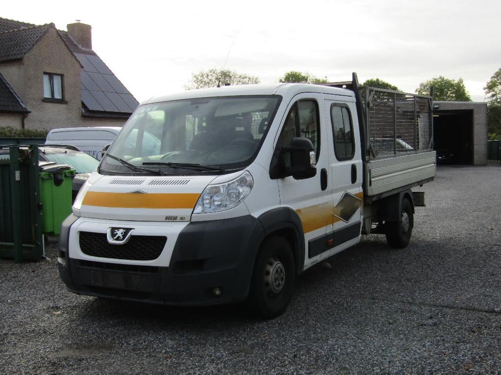 Peugeot Boxer 3.0 HDI Openlaadbak 7pl, Auto's, Euro 5, Zwart, 4 cilinders, Parkeersensor