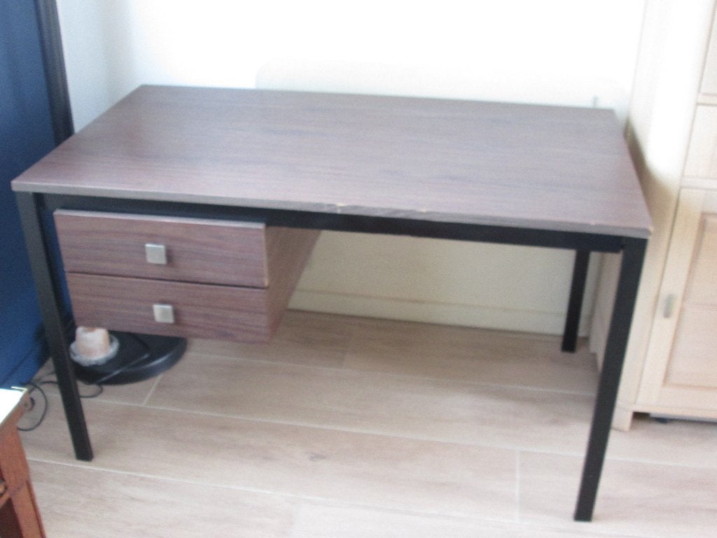 bureau kantoor avec 2 tiroirs plateau, Maison & Meubles, Enlèvement, Avec tiroirs, Utilisé, Brun