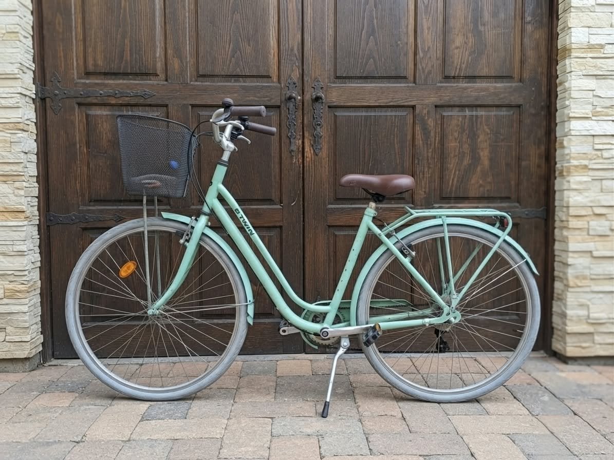 BTWIN Stadsfiets 520 laag frame amandelgroen, Ophalen, Zo goed als nieuw