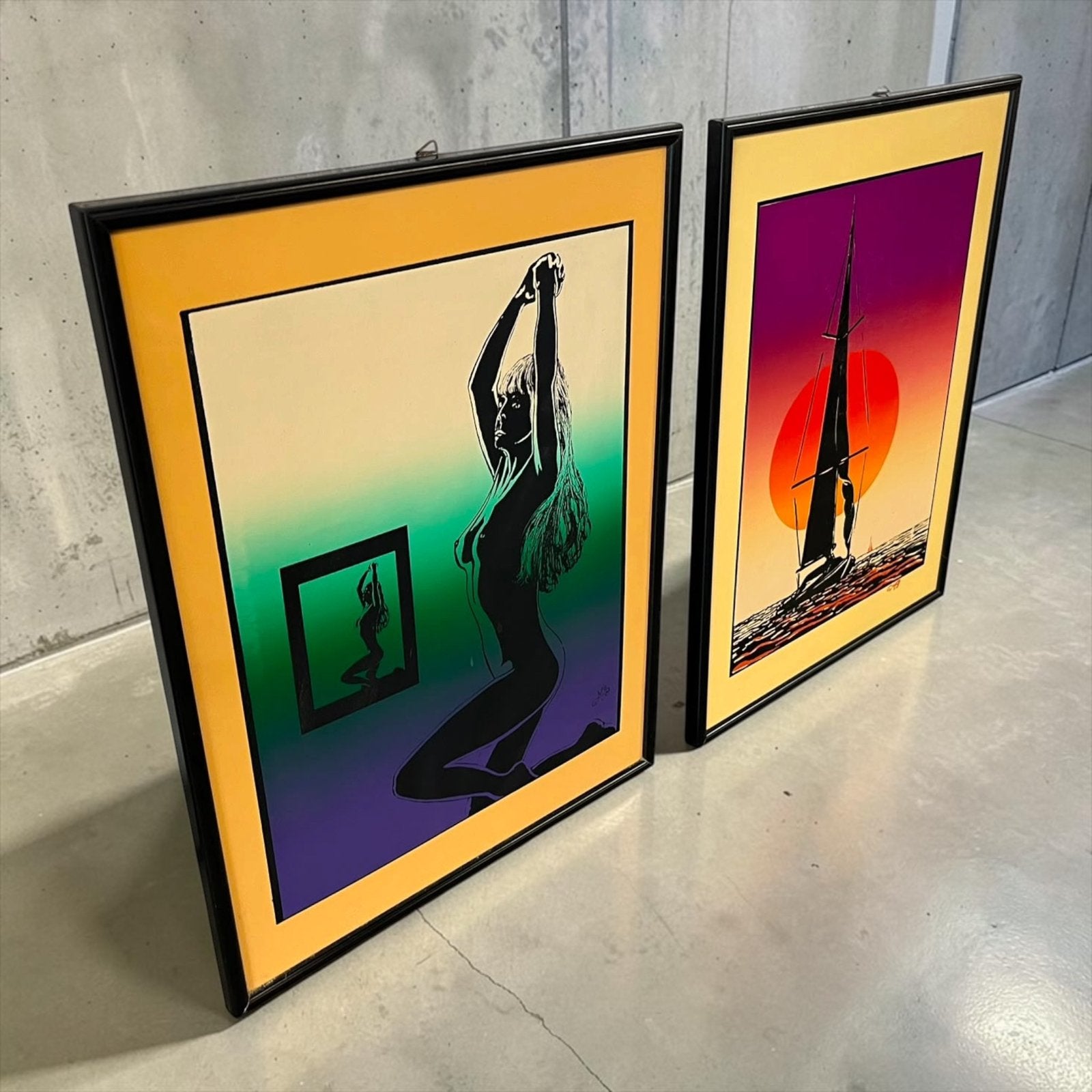Set van 2 vintage pop art posters jaren 80, Ophalen