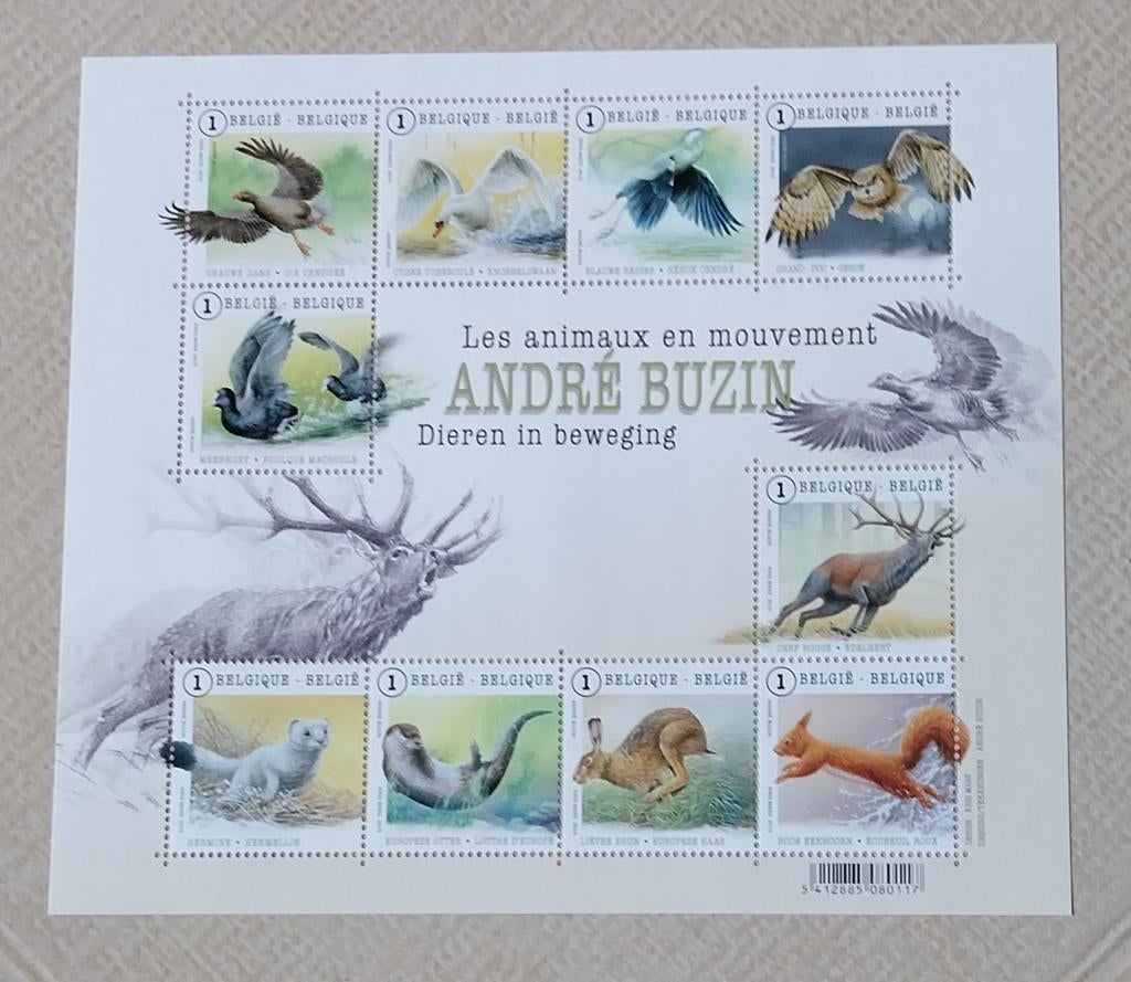 1 blok BL225 buzin dieren in beweging, Postzegels en Munten, Frankeerzegel, Ophalen of Verzenden, Zonder stempel, Postfris