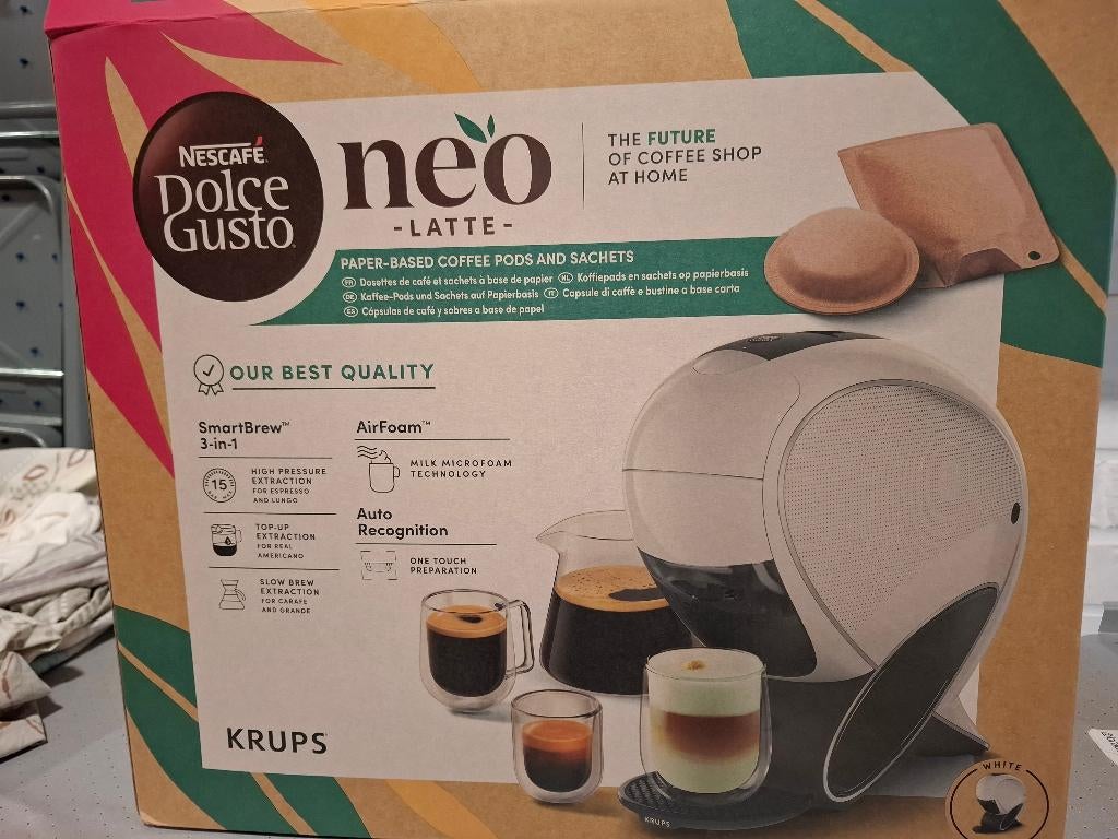 Krups Nescafé Dolce Gusto Neo Latte, Ophalen, Koffiepads en cups, Espresso apparaat, 10 kopjes of meer