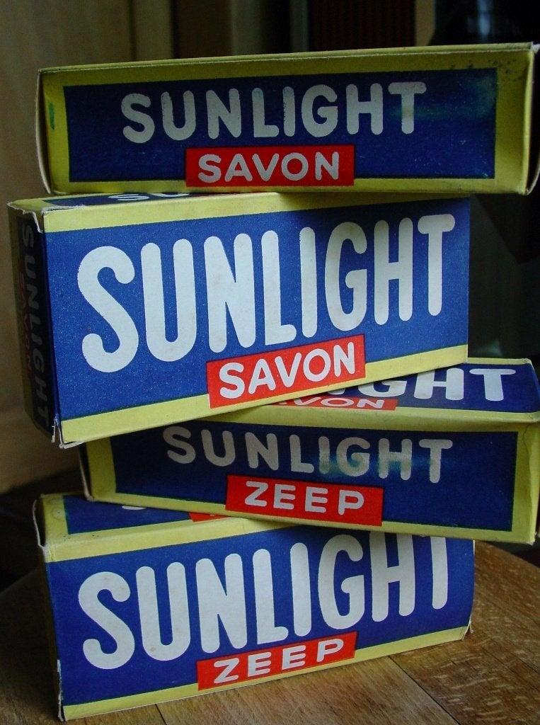 4 PAKJES SUNLIGHT ZEEP, Verzamelen, Ophalen of Verzenden