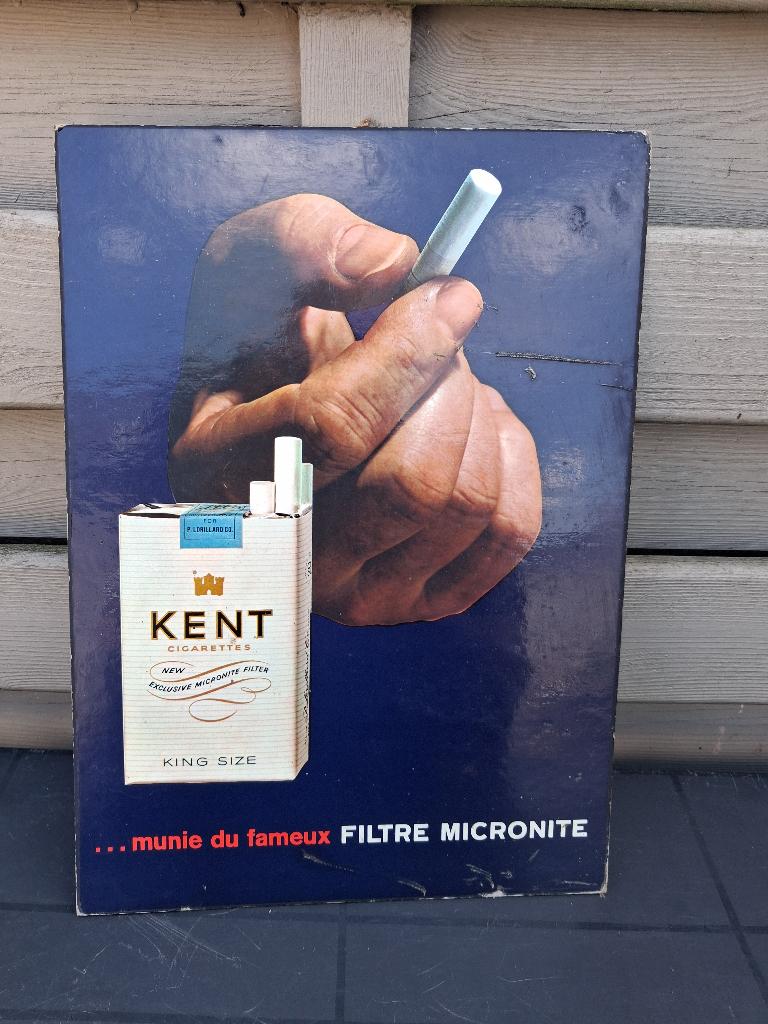 CIGARETTES KENT.. taxe 2F année 1965, Collections, Marques & Objets publicitaires, Utilisé, Panneau publicitaire, Enlèvement ou Envoi