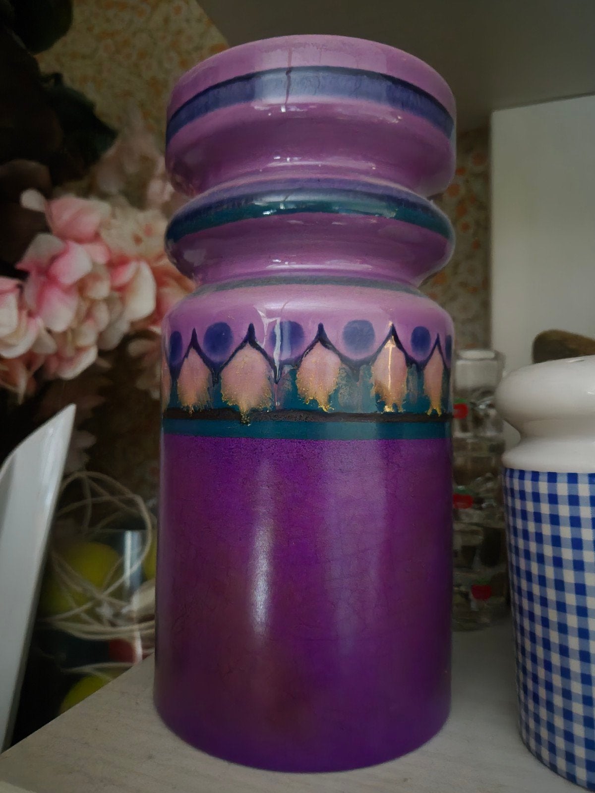 vintage vaasje Gouda Flora, Antiek en Kunst, Ophalen