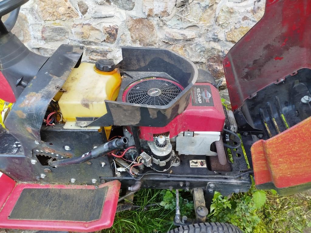 Tracteur tondeuse widart, Enlèvement, Bac de ramassage