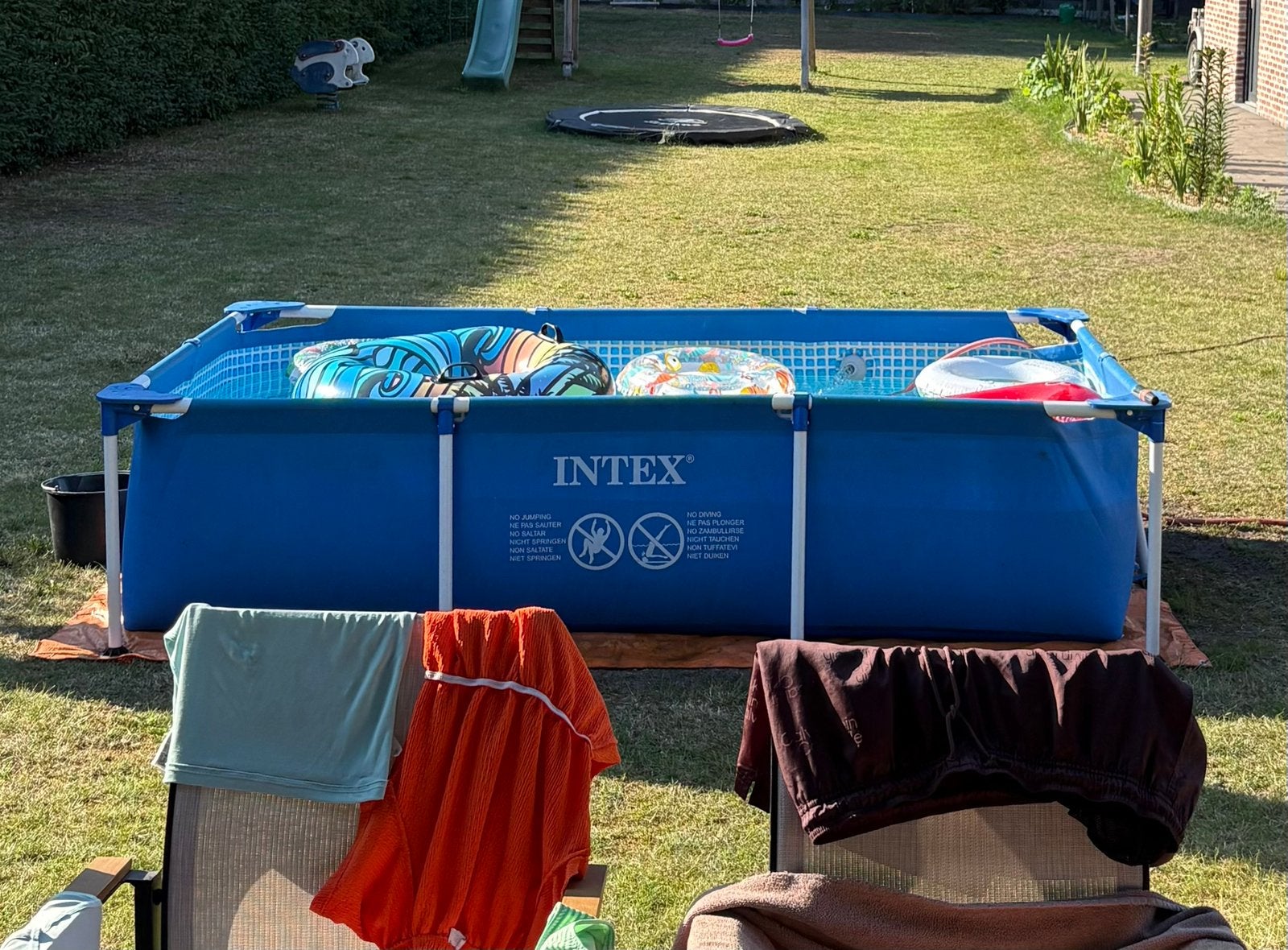 Intex zwembad met pomp en warmtemat, Tuin en Terras, Ophalen, Zo goed als nieuw