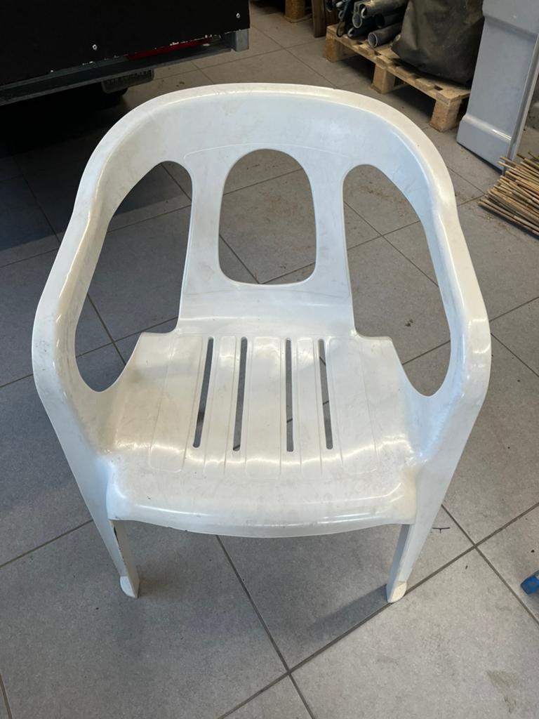 Tuinstoelen wit, Tuin en Terras, Ophalen, Gebruikt, Kunststof