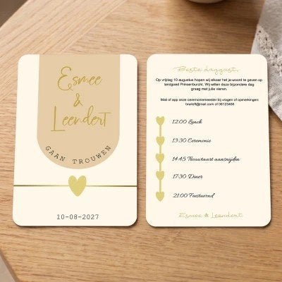 Huwelijkskaarten - Trouwkaarten - Uitnodiging, Hobby & Loisirs créatifs, Cartes | Fabrication, Envoi, Neuf, Homme ou Femme, Autres types